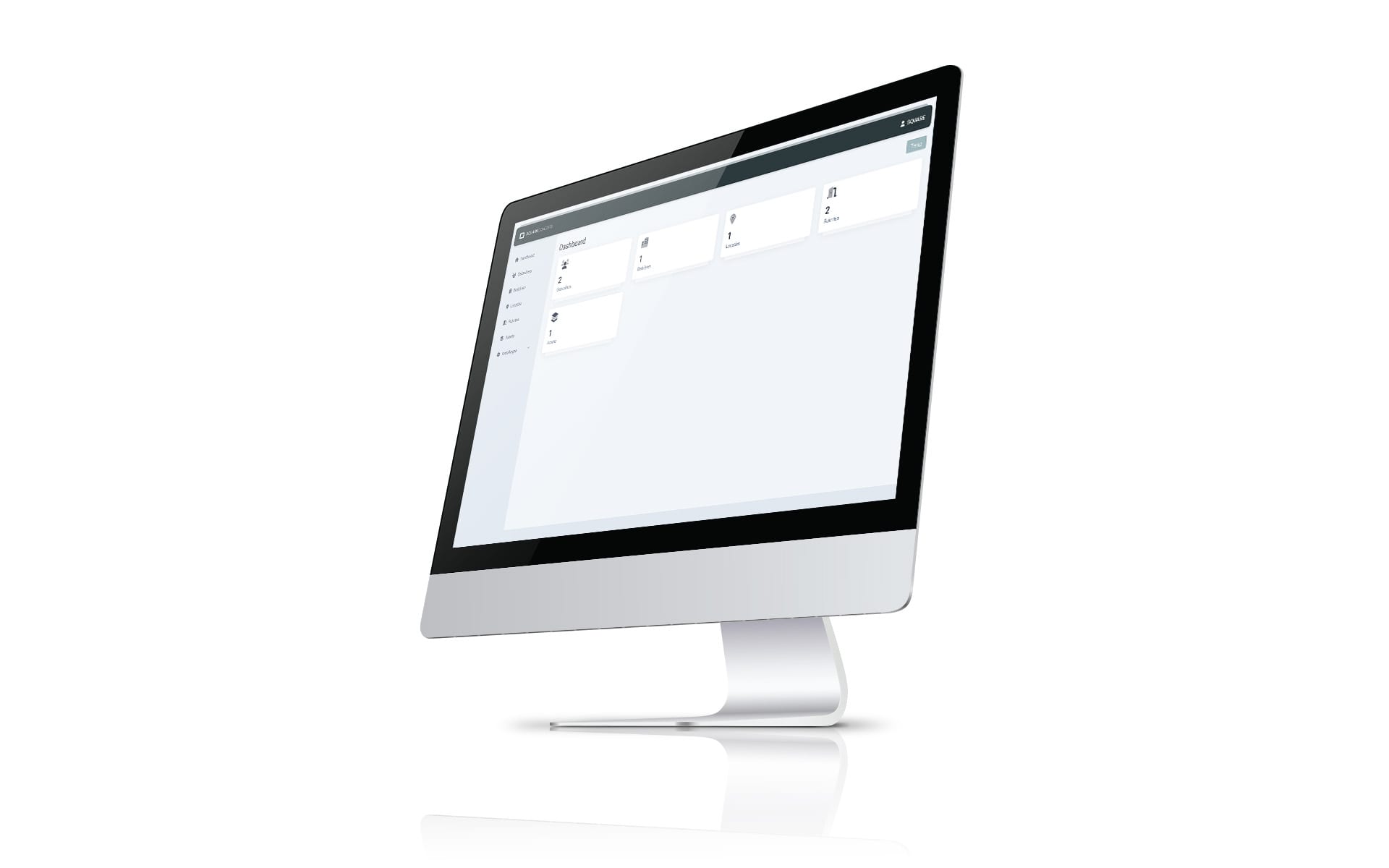 Dashboard van het RFID asset management systeem op een iMac