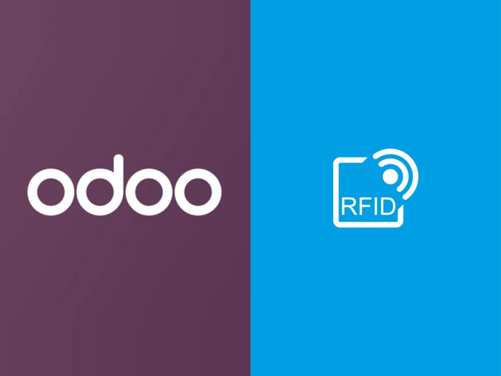 Logo van Odoo naast een RFID-icoon