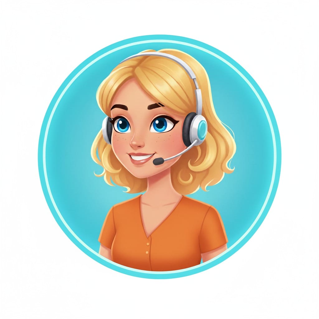 Illustratie van een vriendelijke AI-chatbotassistent met headset